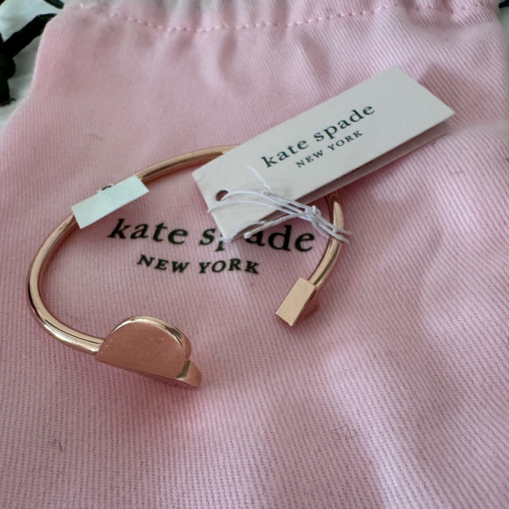 Kate Spade  Heritage Spade Gold Tone Heart & Arrow Cuff Bangle